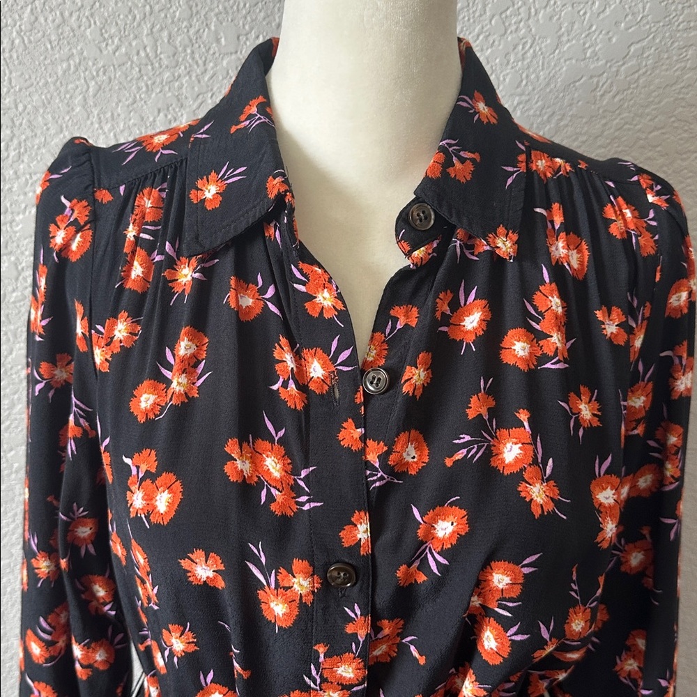 Ann Taylor | Floral Belted Shirt Dress (NWOT) - Picture 4 of 8